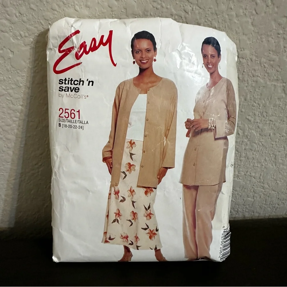 Vintage Sewing Pattern McCall’s Stitch ‘N Save Skirt Top Size 18-24 Plus Size